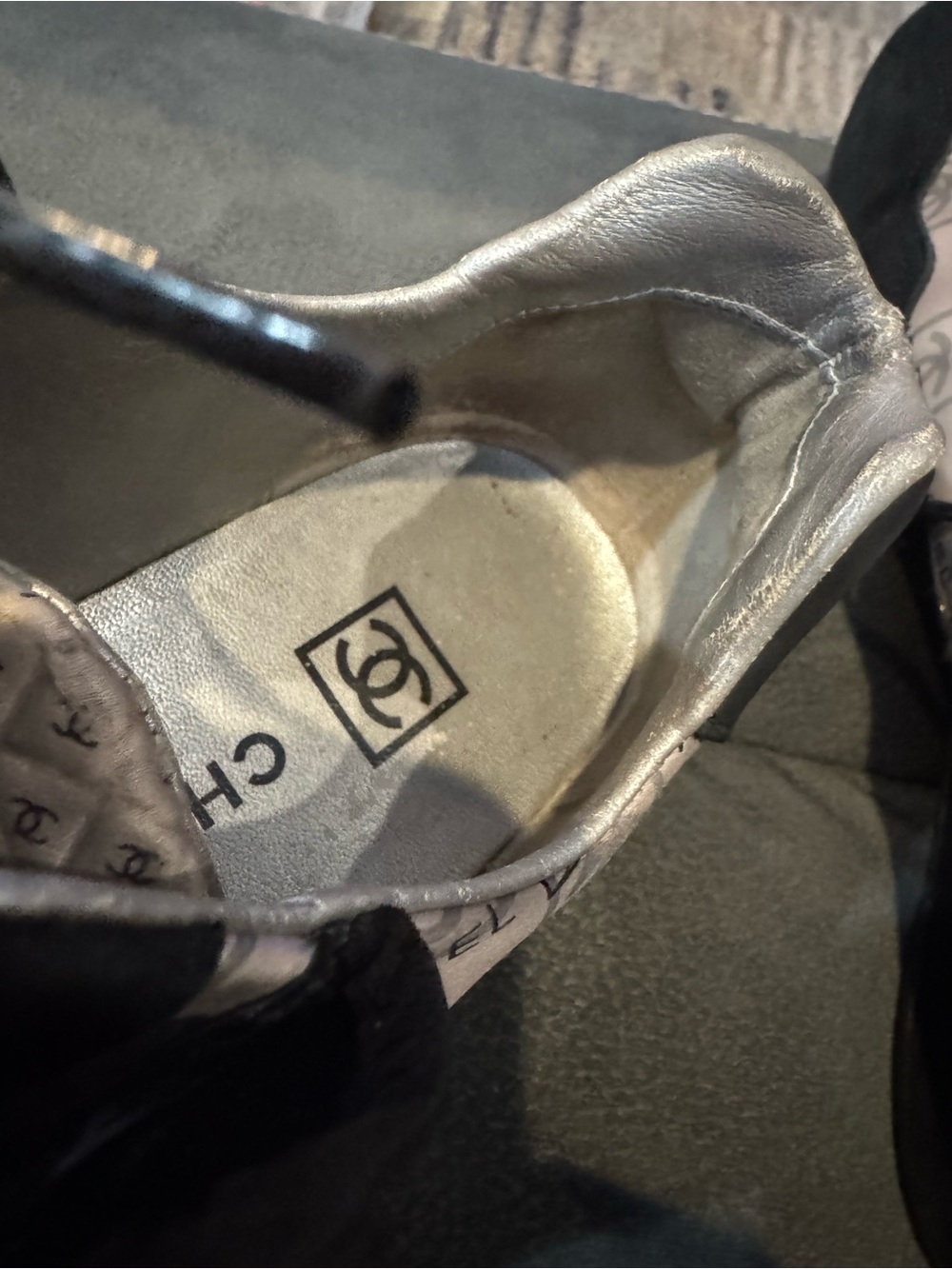 Vintage Chanel Sport Line Zip-up and Tie-up Sneakers in Black & Pink Sz 9 - Picture 13 of 14